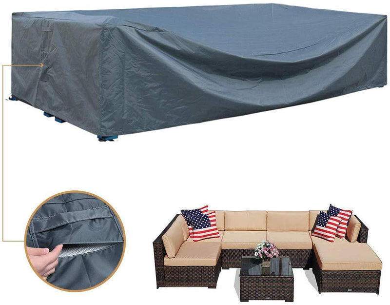 Patio Furniture Set Cover Outdoor Sectional Sofa Set Covers Outdoor Table and Chair Set Covers Water Resistant Heavy Duty 128" L x 83" W x 28" H