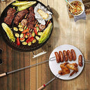 smart chef 8 Telescoping Marshmallow Roasting Sticks 8 Bamboo Skewers - Liquidation, Half-Price - Stainless Steel Forks Color-Coded Wood Handles - Zip Case for Compact Storage - Blunt Prongs