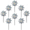 Bird Blinder Pinwheels Sparkly Silver Mylar Pin Wheel Holographic Spinners Whirl Reflective Pinwheel Scare Birds Away for Garden Party Lawn Kids Decor