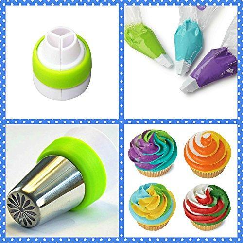 Russian Piping Tips Cake Decorating Supplies Cakes of Eden Kit Flower Frosting tips Set 12 Icing Nozzles 2 Couplers 2 Leaf Tips 1 Silicone Bag 10 Pastry Baking Bags