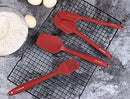 TEEVEA  Silicone Whisk Spatula Spoonula & Brush Set of 6 - Wine Red