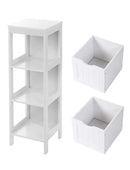 VASAGLE UBBC42WT Floor Cabinet Multifunctional Bathroom Storage Organizer Rack Stand, 2 Drawers, White