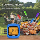 Bluetooth Meat Thermometer, Wireless Digital BBQ Thermometer for Grilling Smart with 6 Stainless Steel Probes Remoted Monitor for Cooking Smoker Kitchen Oven, Support iOS & Android