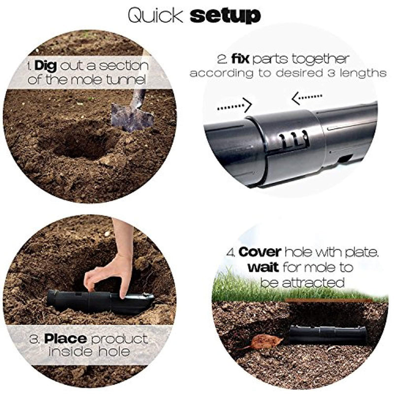 Aspectek Humane Tunnel Mole Trap Simply Catch and Release Away from your property