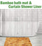 Office Marshal Natural Bamboo Wood Bath Mat: Wooden Door Mat/Kitchen Floor Rug - Bathroom Shower and Tub Mats