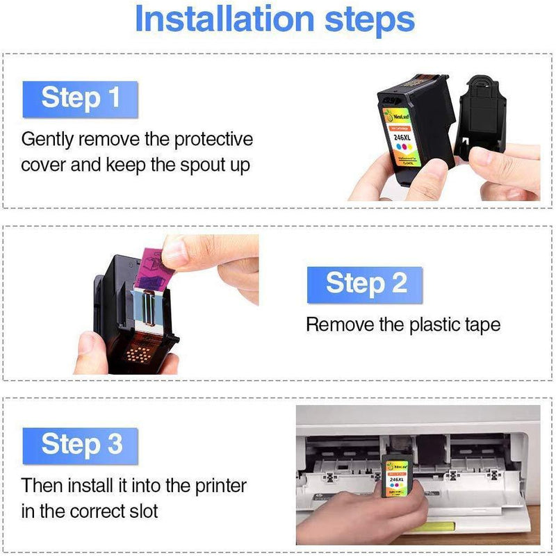 NineLeaf Remanufactured High Yield Ink Cartridge Compatible for Canon CL-246XL 246XL Pixma MX492 MG2920 MG2520 iP2820 MG2922 MG2420 MG2522 MG3022 MG2924 Printer (Tri-Color,1 Pack)