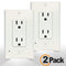 4Pack LED Night Light Outlet Cover Plate-No Wires Or Batteries,Light Sensor Auto-On LED Guidelight,Install In a Snap,Outlet Wall Plate With 0.3W High Brightness Night Light (White,Duplex)