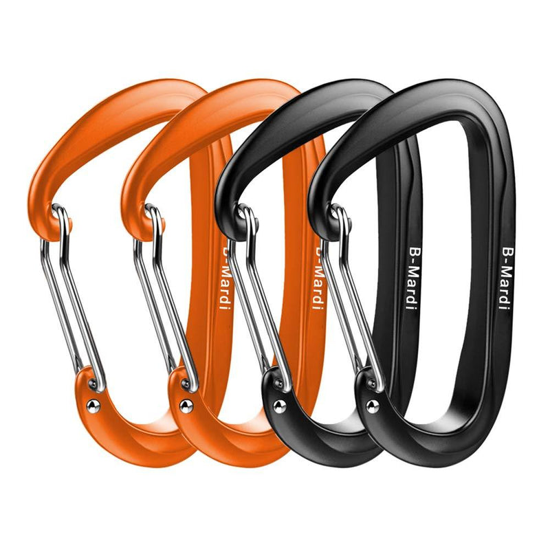 B-Mardi Ultra Sturdy Carabiner Clips,4 Pack, Certified 12KN (2697 lbs) Heavy Duty Caribeaners for Hammocks, Camping,Hiking, Swing, Locking Dog Leash and Harness, Outdoor,Hiking & Utility