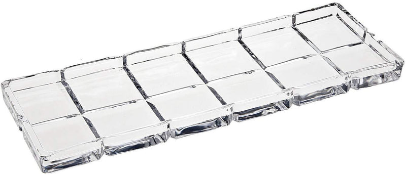 Godinger Dublin Rectangular Crystal Tray, 12 Inch x 6.5 Inch