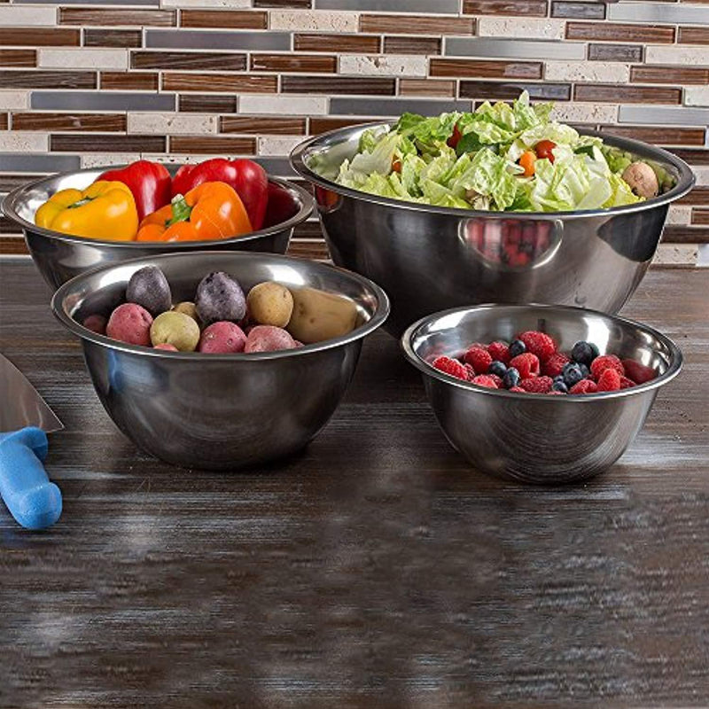 FamGo WSMXB-5PC Stainless-5PS Mixing Bowls, 5, Silver