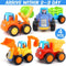 LUDILO Car Toy Trucks for 1-3 Year Old Toddler Toy Cars for 2 Year Old Boys Stinky and Dirty Toys Trucks for Boys Age 2 Small Construction Vehicles Toddler Cars Little People