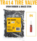 TQ Pro. TR414 Rubber Snap-in Tire Valve Stem (100pcs/bag) (Valve Tool in)