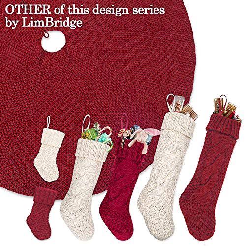 LimBridge Christmas Stockings, 4 Pack 18 inches Large Size Cable Knit Knitted Xmas Rustic Personalized Stocking Decorations for Family Holiday Season Decor, Cream or Burgundy