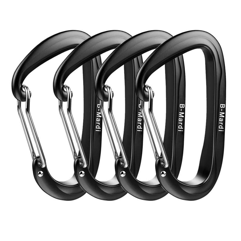 B-Mardi Ultra Sturdy Carabiner Clips,4 Pack, Certified 12KN (2697 lbs) Heavy Duty Caribeaners for Hammocks, Camping,Hiking, Swing, Locking Dog Leash and Harness, Outdoor,Hiking & Utility