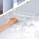 ORZ 2 Pack Stemware Wine Glass Rack Under Cabinet Shelf Metal Storage Nail Free Corkscrew Included