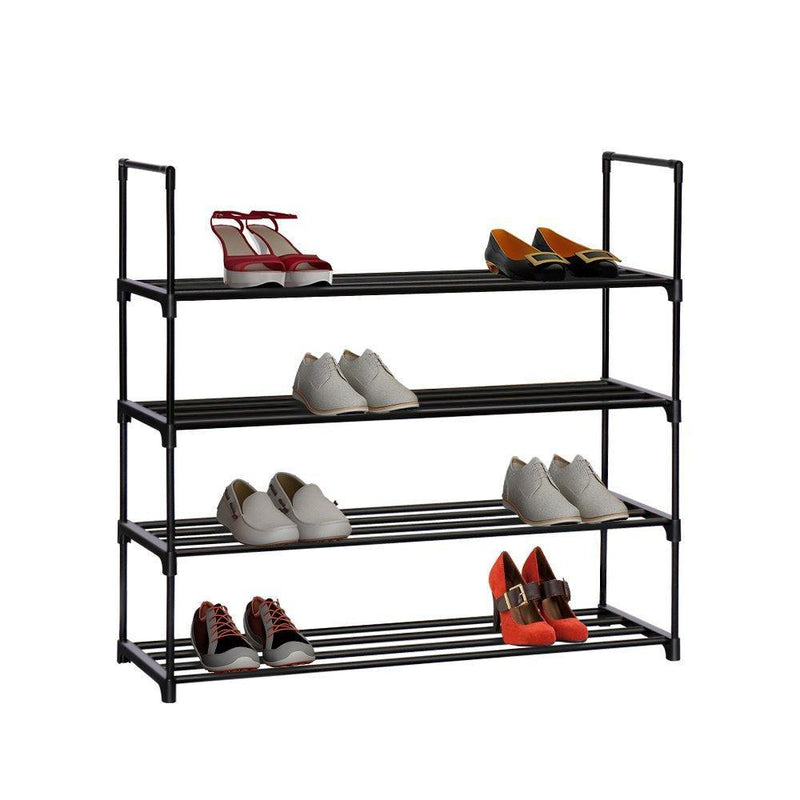 HOME BI 4 Tier Shoe Rack, 20 Pairs Shoes Organizer Closet for Home & Office, Anti-Rust,Easy to Assemble, No Tools Required,35.6”W x 12.0” D x 33.27”H, Black