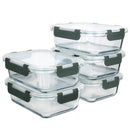 [5-Packs, 30 Oz] Glass Meal Prep Containers with Lifetime Lasting Snap Locking Lids Glass Food Containers,Airtight Lunch Container,Microwave, Oven, Freezer and Dishwasher Safe