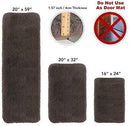 Office Marshal Bathroom Runner Rug Bath Mat 59"x20" Non-Slip Soft Long Shower Rug Plush Microfiber Water Absorbent Carpet Thick Shaggy Luxury Floor Mats, Machine Washable, White