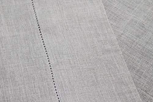 COTTON CRAFT 100% Linen Hemstitch Table Cloth - Size 60x108 Charcoal - Hand Crafted and Hand Stitched Table Cloth with Hemstitch detailing.