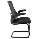 Flash Furniture Mid-Back Black Mesh Swivel Ergonomic Task Office Chair with Flip-Up Arms - BL-X-5M-BK-GG