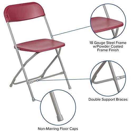 Flash Furniture 10 Pk. HERCULES Series 650 lb. Capacity Premium White Plastic Folding Chair