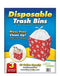 Clean Cubes 13 Gallon Disposable Trash Cans & Recycling Bins, 3 Pack (White)