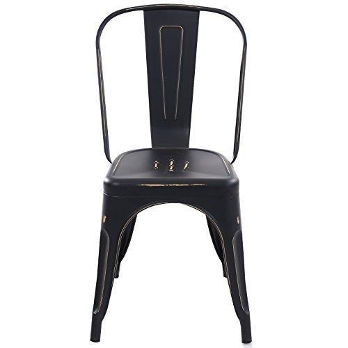 POLY & BARK EM-112-BLK-X4 Trattoria Side Chair in in Black (Set of 4)