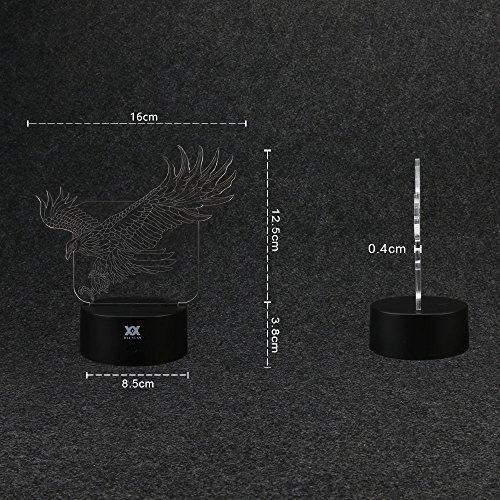 3D Illusion Animal Giraffe Remote Control LED Desk Table Night Light Lamp 7 Color Touch Lamp Kiddie Kids Children Family Holiday Gift Home Office Childrenroom Theme Decoration by HUI YUAN