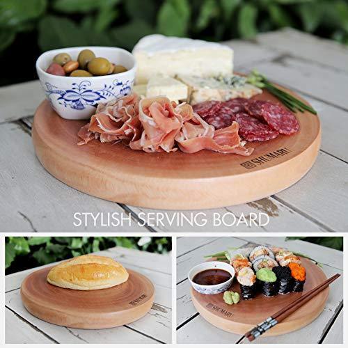 Super-Durable Mahogany Wood Cutting Board with Juice Drip Groove and Handle | 15.7 x 11 x 1.1" Thick Heavy Duty One-Piece Wooden Chopping Butcher Block Countertop - 5.5 lb