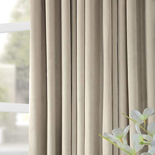 Half Price Drapes VPCH-VET1211-84 Signature Doublewide Blackout Velvet Curtain, Amber Gold, 100 X 84