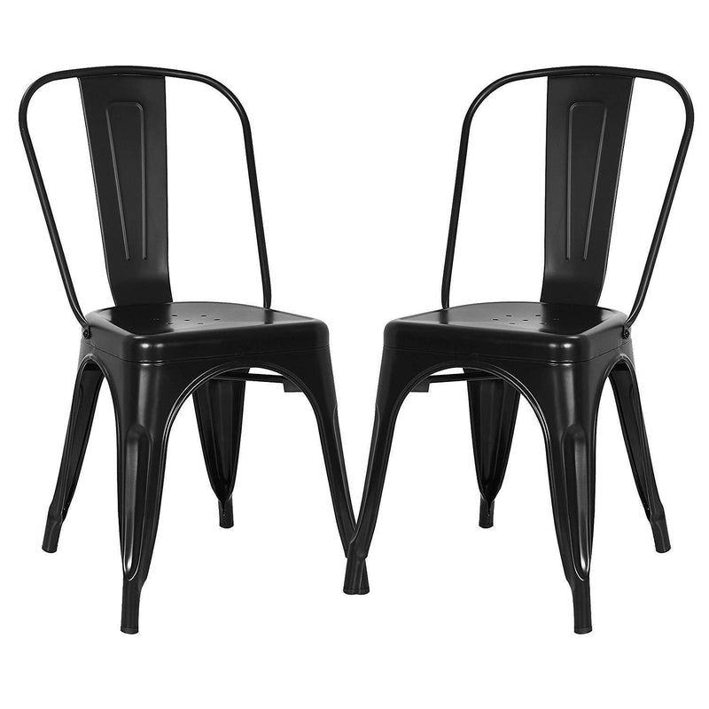 POLY & BARK EM-112-BLK-X4 Trattoria Side Chair in Black (Set of 4)