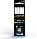 VersaChalk White Liquid Chalk Markers   - for Chalkboard Signs, Blackboards, Glass, Windows (Bold 4 White Markers)