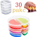 30 Pack Two-Compartment Condiment Containers with Attached Lid Reusable for Work School Home Travel