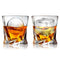 Kingrol 6 Pack Crystal Whiskey Glasses - 10 oz Twist Scotch Glasses for Drinking Bourbon, Cognac, Irish Whisky, Glassware Gift Set