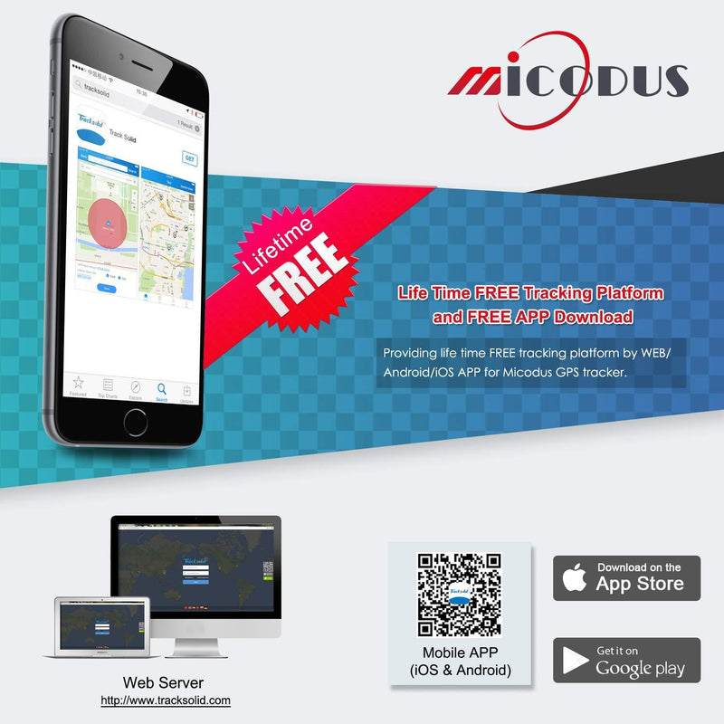 MiCODUS Car GPS Tracker, 10,000mAh Rechargeable Battery Anti-Thief 3G Mini GPS Tracker Real-time Tracking for Vehicles/Motorcycle/Bicycle/Kids/Wallet/Documents/Bags with Free APP(3G/2G SIM is Needed)