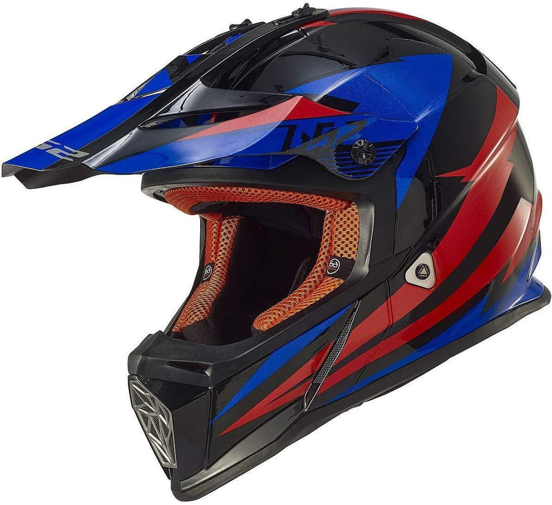 LS2 Helmets Motorcycle & Powersports Helmet's Off-Road Fast Mini V2 (Strong Red Blue, Medium)