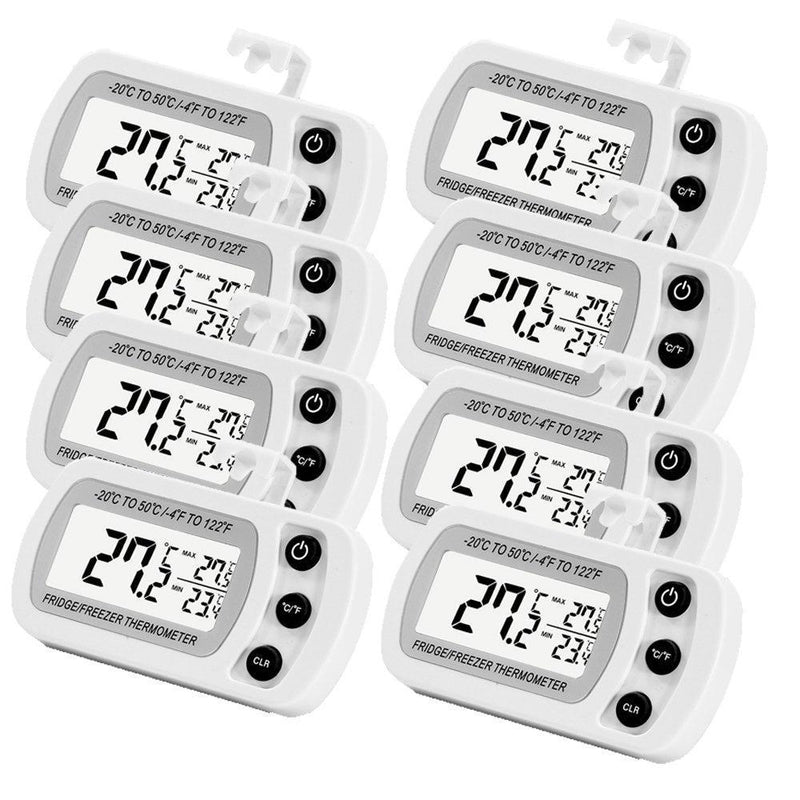 4 Pack Digital Refrigerator Freezer Thermometer,Max/Min Record Function with Large LCD Display by LinkDm