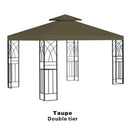 Replacement 10'X10'Gazebo Canopy top Patio Pavilion Cover Sunshade plyester Double Tiers-Taupe