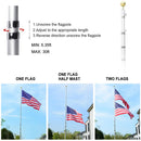 Gientan 30FT Telescopic Flag Pole, Extra Thick Heavy Duty Aluminum Flagpole Kit with 3x5 US Flag Golden Ball Top for Commercial Residential Outdoor Use, Fly 2 Flags