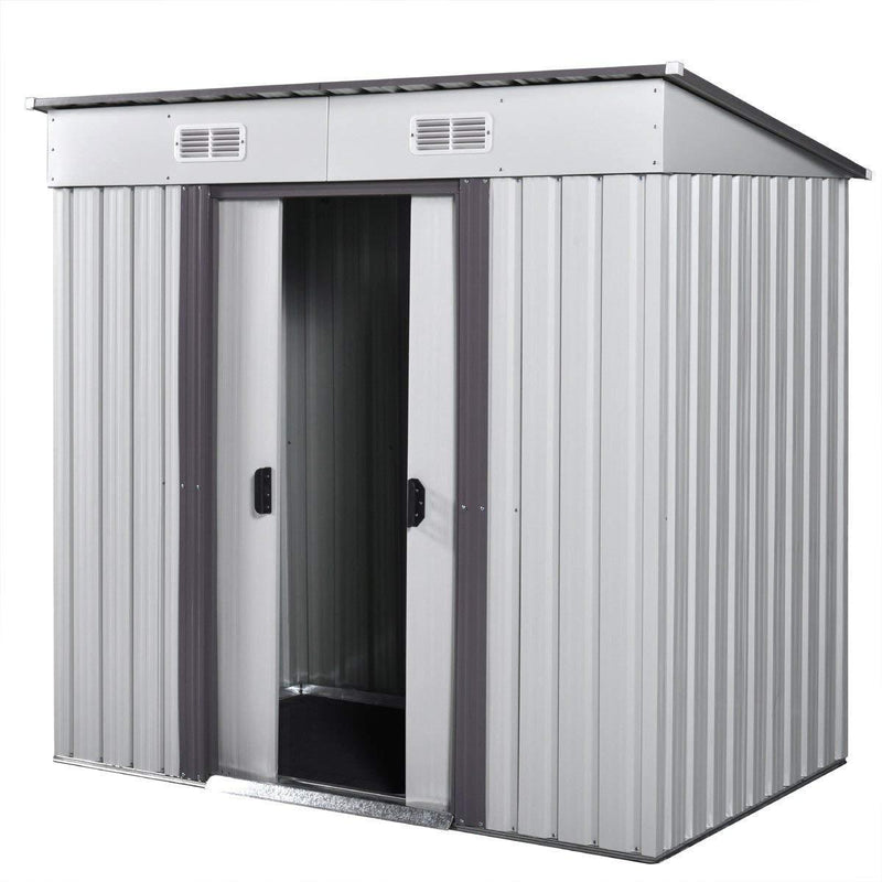 JAXSUNNY 4' x 6'Outdoor Backyard Garden Utility Tool Storage Shed w/Sliding Door Outdoor House