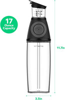 Vremi Olive Oil Dispenser Bottle - 17 Oz Oil Bottle Glass with No Drip Bottle Spout - Oil Pourer Dispensing Bottles for Kitchen - Olive Oil Glass Dispenser to Measure Cooking Vegetable Oil and Vinegar