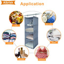 Aibrisk 4 Shelves Hanging Closet Organizer Collapsible Hanging Closet Shelves Storage Organizer Oxford Cloth, Gray