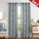 Curtains for Living Room 84 inch Grey Moroccan Tile Linen Blend Grommet Window Treatmenrt Set 2 Panels Bedroom Kitchen