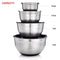 Sterline Stainless Steel Mixing Bowl Set of 4 w/Lids, Non-Slip Mixing Bowls .75, 1.5, 3, 5-Quarts w/Measurement Displayed Inside, Small-Large Nesting Bowls, Cooking and Kitchen Essentials, Silver