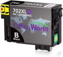 OfficeWorld Remanufactured Ink Cartridege Replacement for Epson 702 702XL 702 XL T702XL Used for Workforce Pro WF-3720 WF-3730 WF-3733 All-in-One Printer, 5 Pack(2BK/1C/1Y/1M)