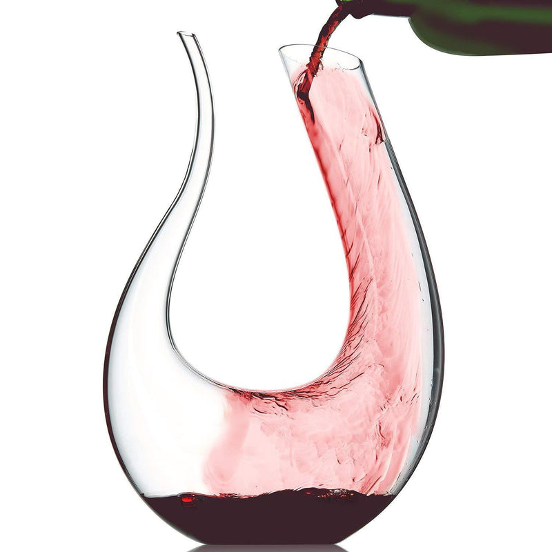 Bella Vino Wine Decanter, 100% Lead-Free Hand Blown Crystal Glass, Red Wine Carafe, Wine Aerator with Wide Base,Wine Accessories,Wine Gift