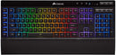 Corsair K55 RGB Gaming Keyboard - Quiet & Satisfying LED Backlit Keys - Media Controls - Wrist Rest Included – Onboard Macro Recording