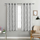 Curtains for Living Room 84 inch Grey Moroccan Tile Linen Blend Grommet Window Treatmenrt Set 2 Panels Bedroom Kitchen