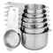 13-piece Measuring Cups and Spoons Set, 18/8 Stainless Steel Heavy Duty Good Grips with Ring Connector