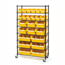 Seville Classics Commercial 8-Tier UltraZinc/Blue NSF 24-Bin Rack Storage System